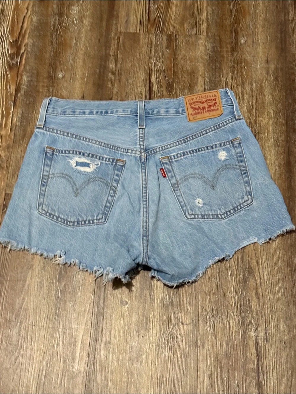 Levi's 501 Cut Off Shorts Women's 27 High Rise Button Fly Frayed Hem Summer Deni